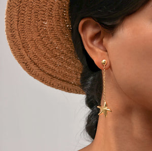 Long Starfish Drop Earrings