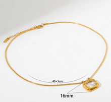 Load image into Gallery viewer, Multi-layer Necklace with cubic zirconia pendants and a snake chain
