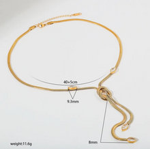 Load image into Gallery viewer, Multi-layer Necklace with cubic zirconia pendants and a snake chain
