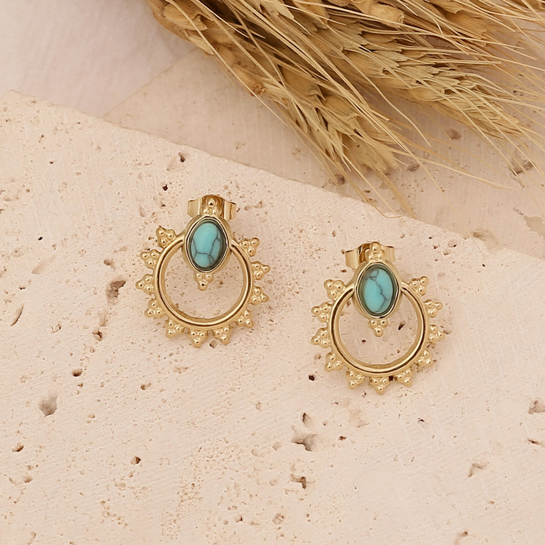 Stainless Steel Turquoise Earrings