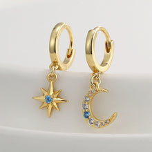 Load image into Gallery viewer, Dainty Star &amp; Moon Earrings
