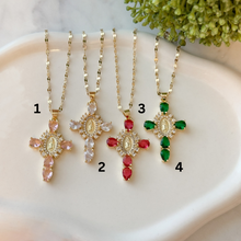 Load image into Gallery viewer, Crystal Crosses Pendant Necklace
