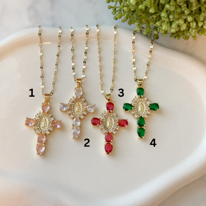 Crystal Crosses Pendant Necklace