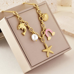 Stainless Steel Sea Charms Necklaces