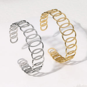 Stainless Steel Ovals Bangle