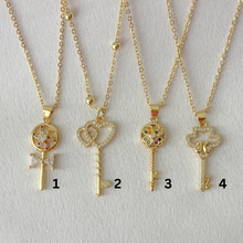 Cargar imagen en el visor de la galería, 4 Styles of Keys Pendant Necklaces
