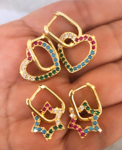 Colorful Star & Heart Earrings