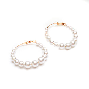 Circle of pearl Hoop Earrings