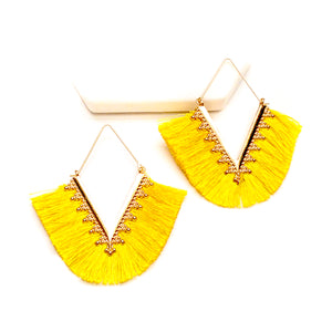 Triangle Tassel Earrings-Women