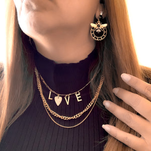 Triple Layer Love Pendant Necklace