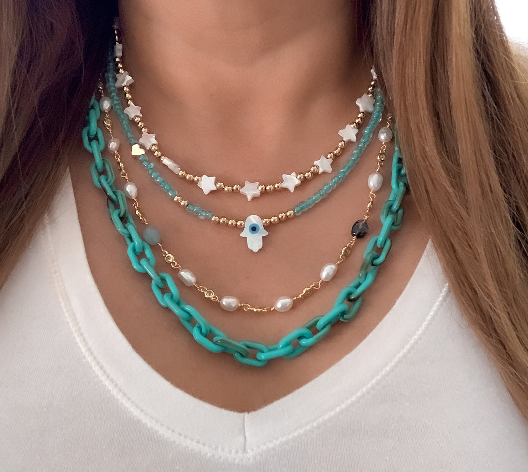 Turquoise Acrylic Necklace