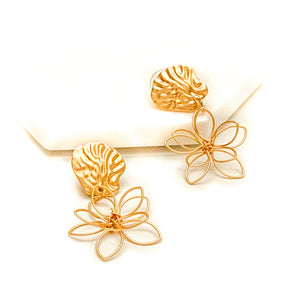 Shell Wire Flower Drop Earrings