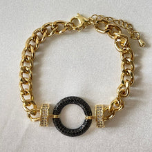 Load image into Gallery viewer, Curb Chain a&amp; Circle Crystals  Bracelets
