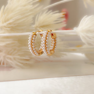 Pendientes aros perlas