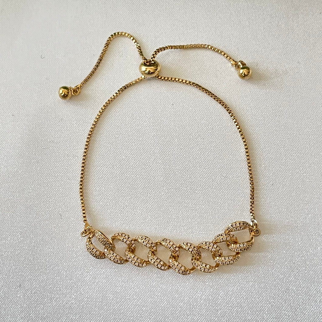 Adjustable Cuban link zirconia Bracelet