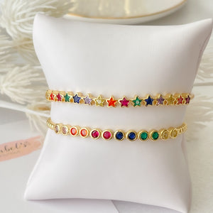 Colorful open Bangle Bracelet