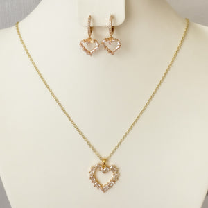 Zirconium Love Earring & Necklace