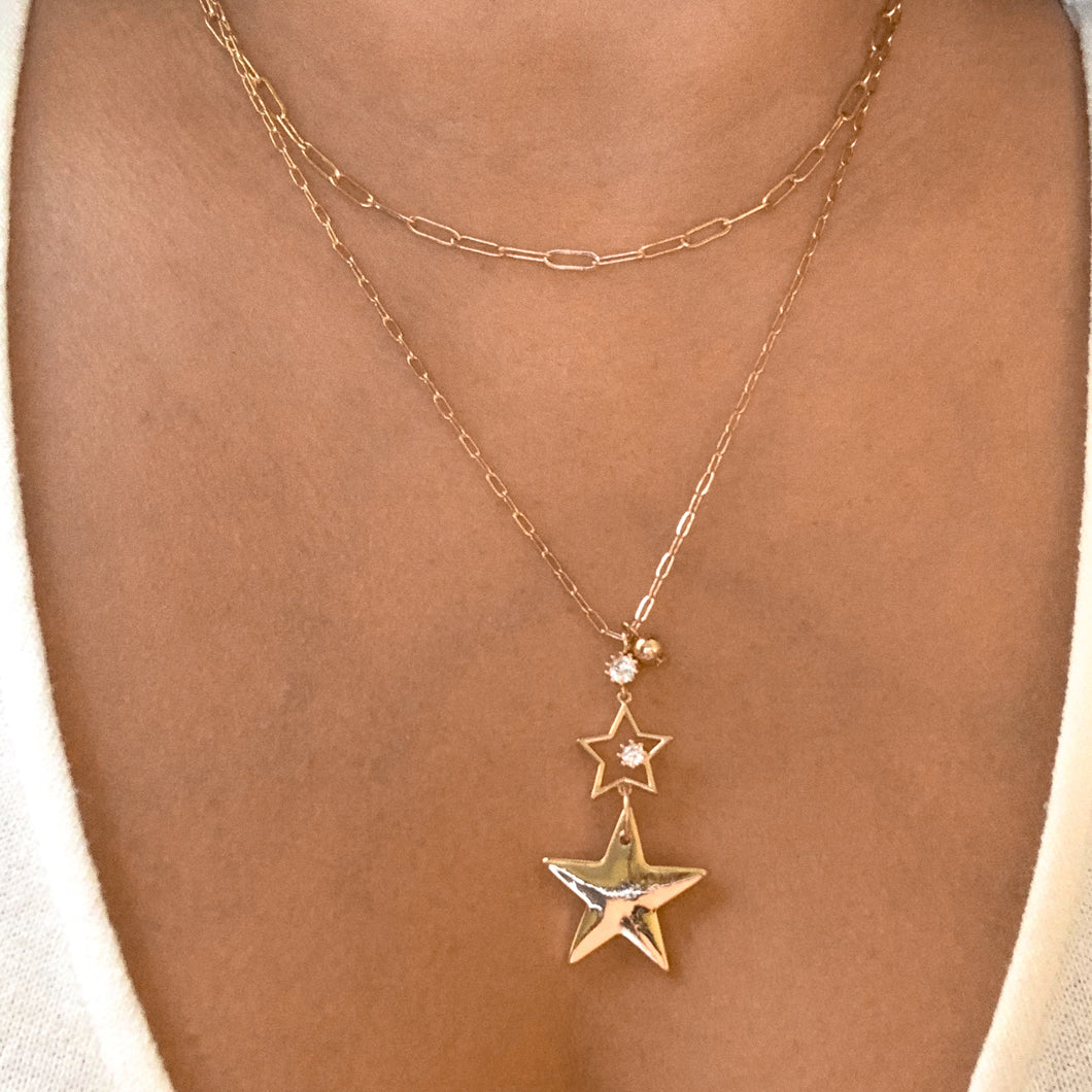Double Star Pendant Necklace