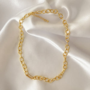 Inlaid Zircon Chunky Chain Necklace