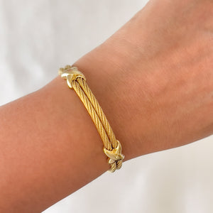 Stainless Steel Knot Open Bangle