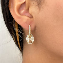 Carica l&#39;immagine nel visualizzatore di Gallery, Luxury Gold Zirconia Hoops Earrings
