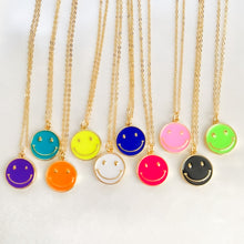 Load image into Gallery viewer, Neon Enamel Smiley Face  Necklace
