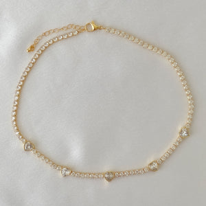 White Tennis Chain Crystal Necklace