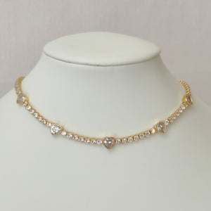 White Tennis Chain Crystal Necklace
