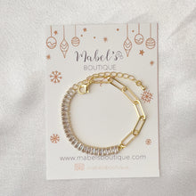 Load image into Gallery viewer, Paperclip Chain &amp; Crystals Bracelet
