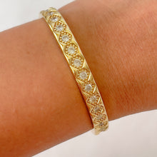 Load image into Gallery viewer, Inlaid White Zircon Open Bangle
