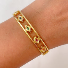 Load image into Gallery viewer, Colorful Ojitos Open Bangle
