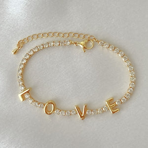 White Tennis Chain Crystal Bracelet