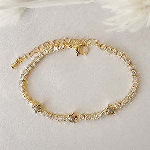White Tennis Chain Crystal Bracelet