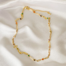 Load image into Gallery viewer, Colorful Zircon Rectangle Chain Necklace
