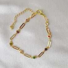Cargar imagen en el visor de la galería, Colorful Zircon Rectangle Chain Necklace
