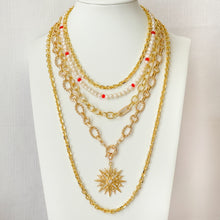 Load image into Gallery viewer, Freshwater Pearls Necklace with Red Crystals
