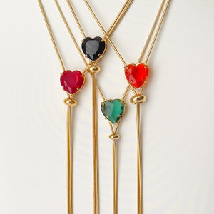 Adjustable Crystal Heart Necklace