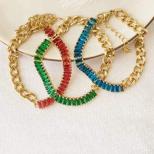 Inlaid Colorful Zircon Bracelet