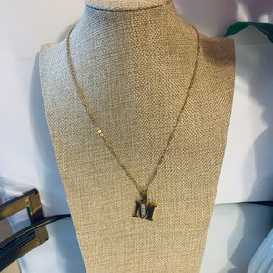 Letter  M & A Pendant Necklace