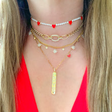 Load image into Gallery viewer, White &amp; Red Choker Tennis Necklace

