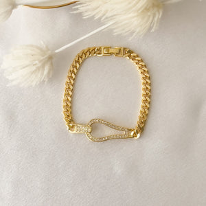 Inlaid White Zircon cuban chain Bracelet