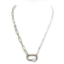 Load image into Gallery viewer, Oval Chain and Clasp hoop Necklace
