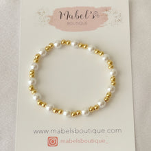 Carregar imagem no visualizador da galeria, Freshwater Pearl &amp; Gold Beads Bracelets
