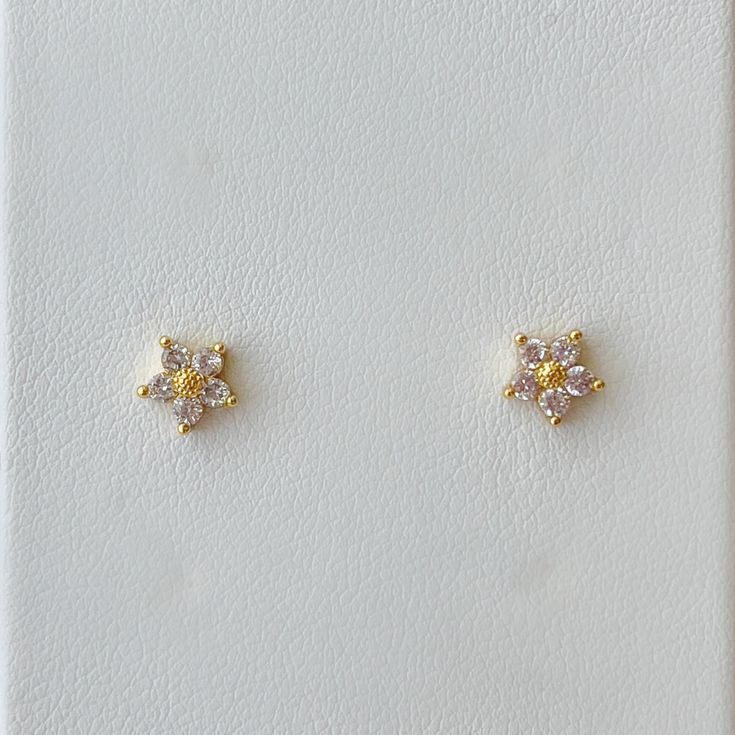 Mini Crystal Flower Earrings