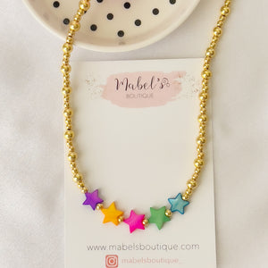 Colorful Shell Stars Necklace