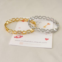 Load image into Gallery viewer, Stainless Steel Hearts Bangle
