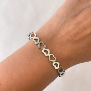 Stainless Steel Hearts Bangle