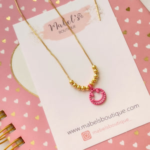 Pink Smiley Face Necklace
