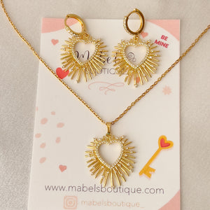 Heart Shape Earrings & Necklace