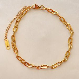 Stainless Steel Oval Chain Anklet